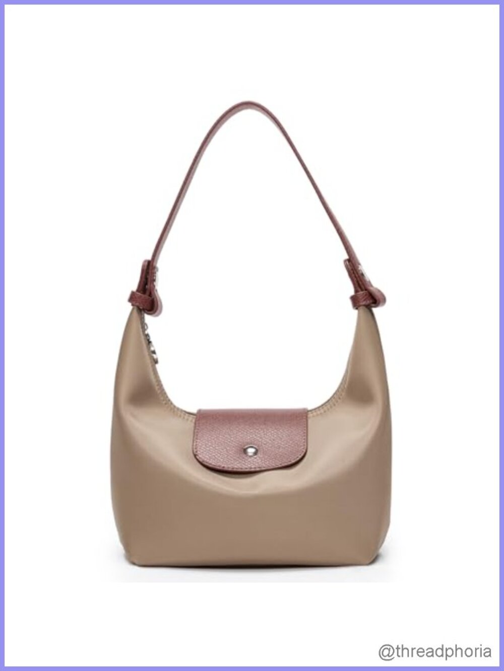 Mini Nylon Crossbody Bag with Vegan Leather Trim, 3-Way Convertible Shoulder